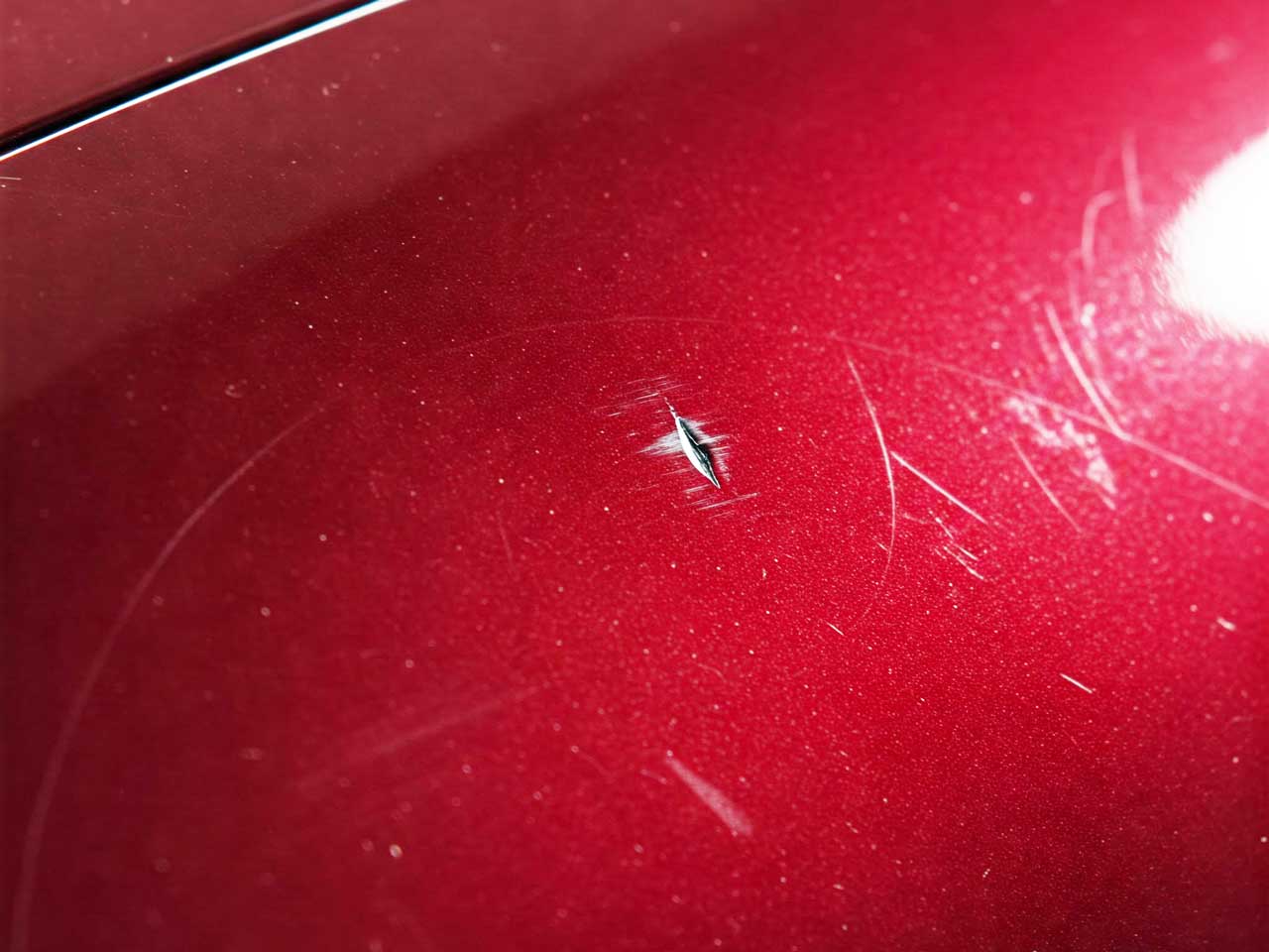 飛び石によるキスやへこみ